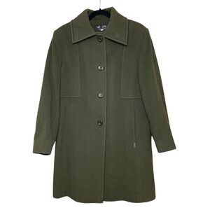 Vintage Me Jay Green Pea Coat Wool Cashemere Sz 14 (real Sz M) Minimalist  Italy